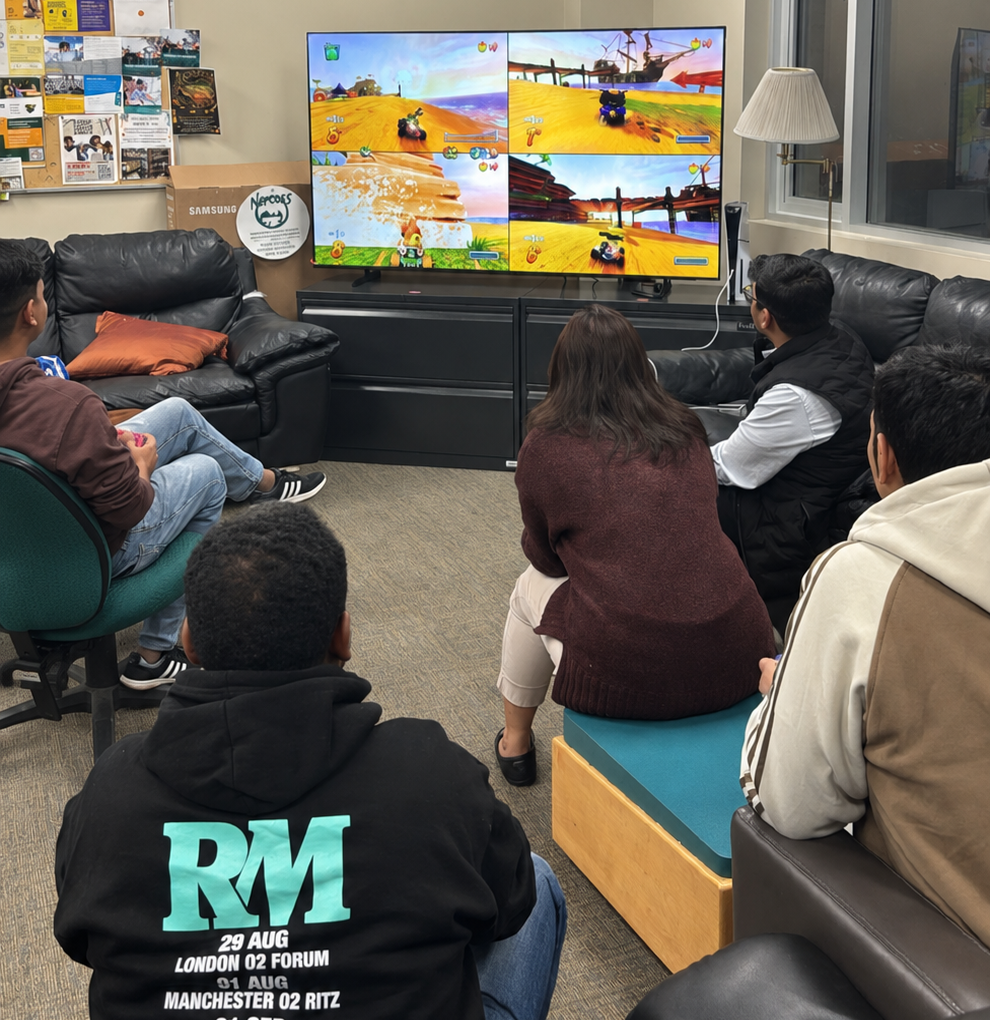 Students playing games at Game Night